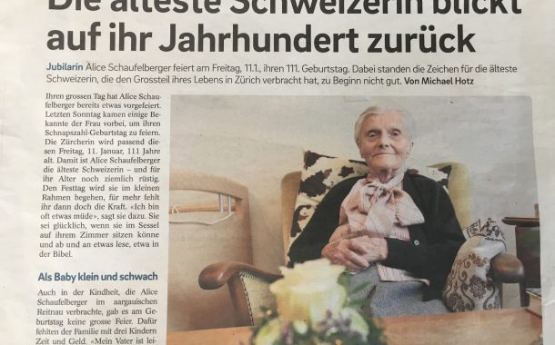瑞士傳真｜瑞士111歲人瑞，用生命寫時代的故事