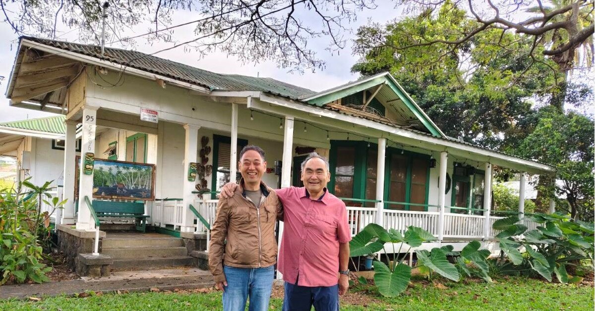 夏威夷大島上的那個老屋、庭院與老先生