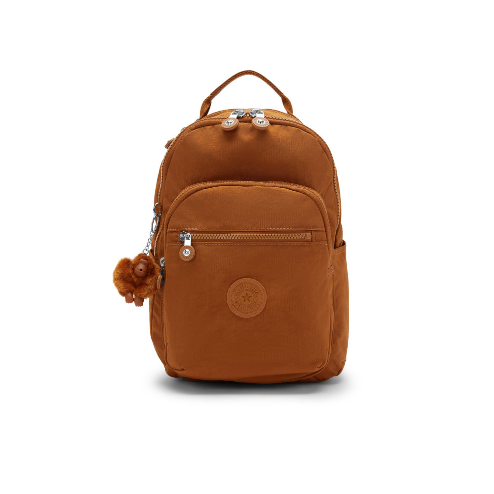 輕便、兩用後背包：Ｋipling『首爾包』暖駝棕機能手提後背包