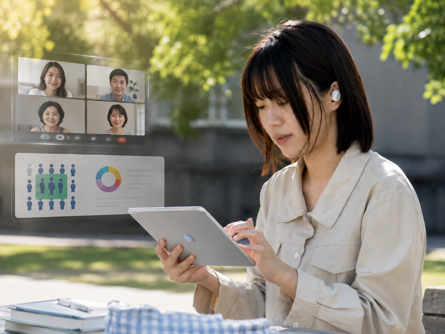 透過數位教材、線上視訊面授及學習平台，讓成人依自己的生活節奏持續進修。